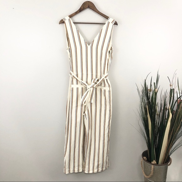 Madewell Cream Stripe Pull On Jumpsuit - Picture 5 of 12